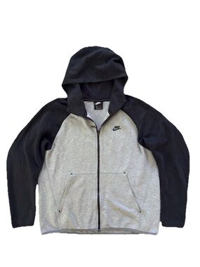 Nike Men’s Grey & Black Full-Zip Hoodie Jacket Size Large